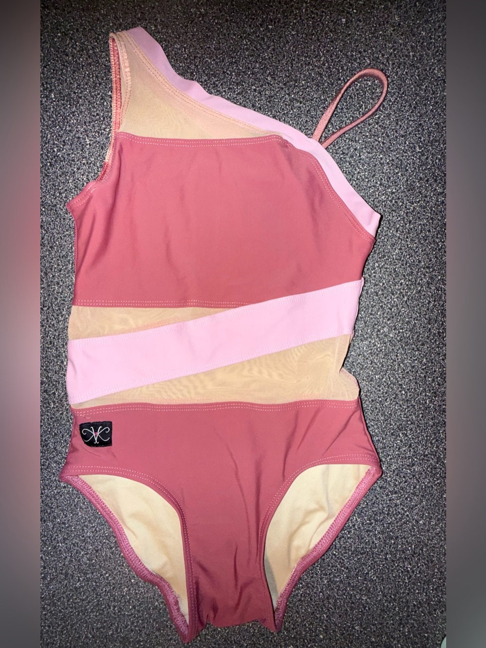 Kandi Kouture Dance One Piece Leotard Pink/Mauve Size Child Large (7/8)